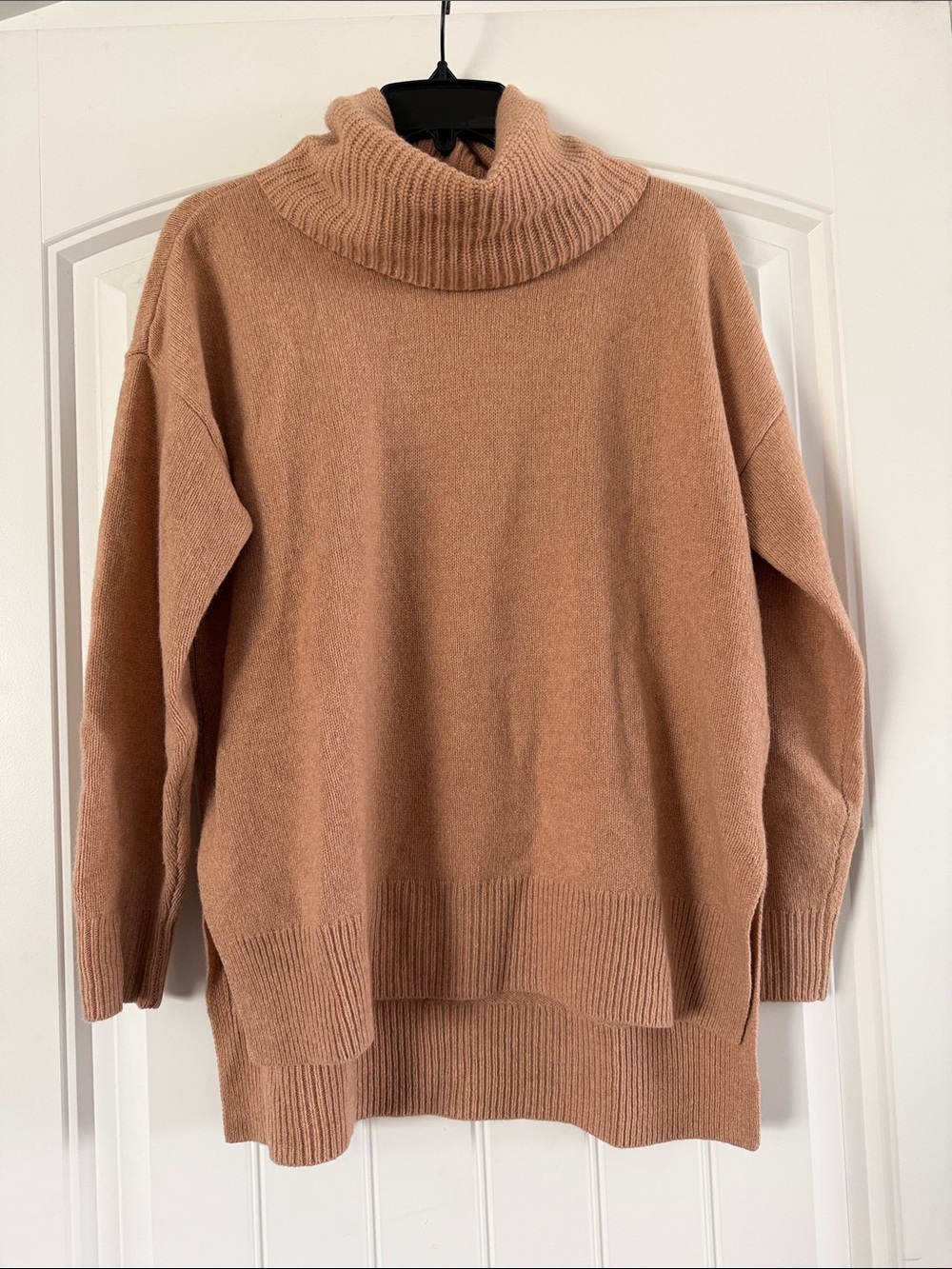 Madewell Ribbed Cowlneck Sweater in Blush Tan